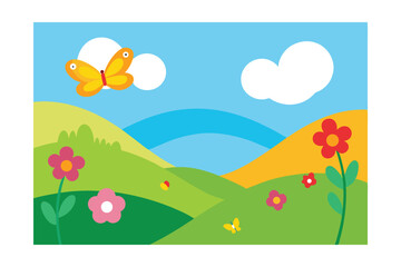 Fototapeta premium summer landscape with a tree
