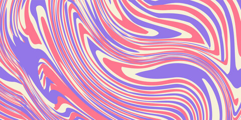 Abstract Trippy Hand Drawn Groovy Pattern Vector Design. Fun Vintage Y2k Wavy Texure.