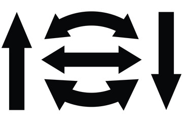 Dual semi circle arrow set . Semicircular curved thin long double ended arrow. Double Arrow set eps 10