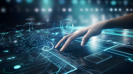 Biometrics expert logging into a secure system using fingerprint scanning, with identity verification steps displayed on encrypted access control interface.