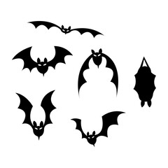 Halloween silhouette collection bat set