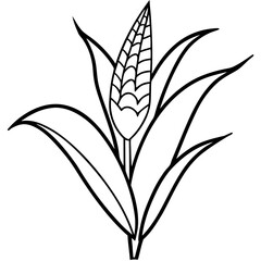 Corn Plant Outline Vector