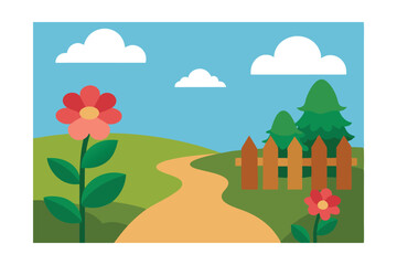Fototapeta premium rural landscape with a house