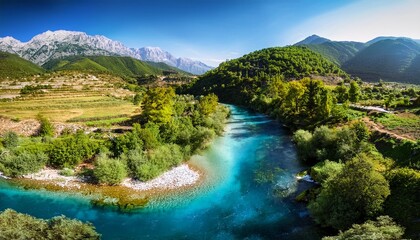 the river at the blue eye spring southern albania