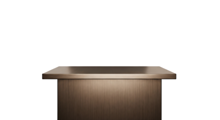 Wooden podium isolated 3d illustration of empty conference table and podium design