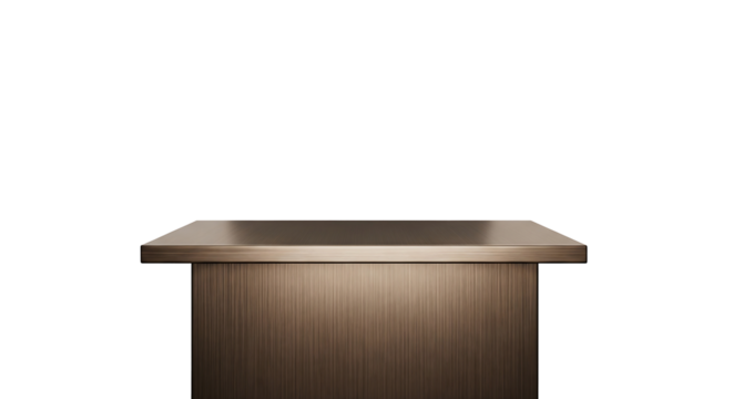 Wooden podium isolated 3d illustration of empty conference table and podium design