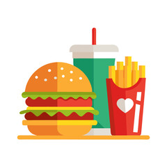 Flat Style Vector Illustration of a Classic Fast Food Item Perfect for Menu Design or Branding