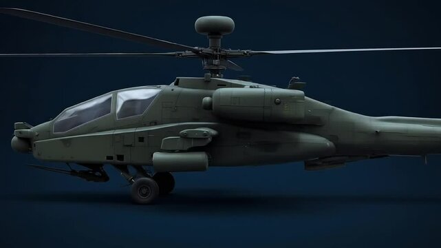 AH-64 Apache Attack Helicopter 3D Render