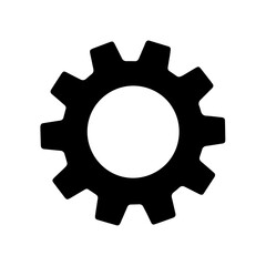 A Black Gear Icon Representing Essential Mechanism and Functionality in Various Contexts