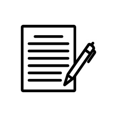 A Blank Notebook Page with a Pen Icon, ideal for Creative Writing Projects and Activities