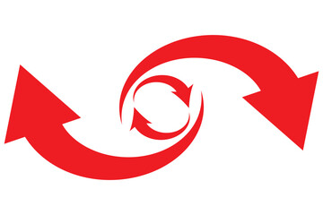 Arrows rotating clockwise. circle arrow icon set. circular arrow icon, refresh, reload, rotation arrow icon symbol sign, dual arrow vector illustration eps 10