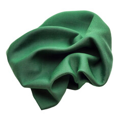 green fabric isolated on white