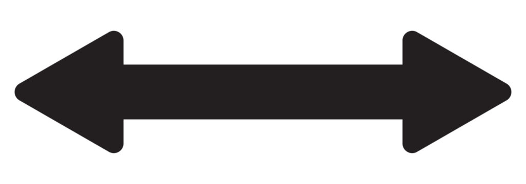 Horizontal dual side long straight arrow vector. Dual arrow sign.  double headed arrow. Dual sided arrow vector, icon, silhouette design. eps 10