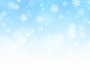 Soft Snowfall Holiday Background with Light Blue and White Gradient