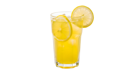 Refreshing Lemon Drink Recipe with Ice Cubes & Transparent Background