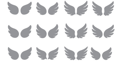 Wings flat icon. wings badges set. wing symbol. Vector illustration