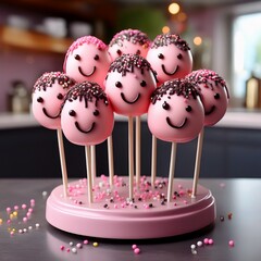 Cake Pops in rosa