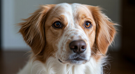 Portrait of cute dog looking at camera. Close-up of a cute dog. Justin krofohrländer dog portrait. Close-up dog portrait.