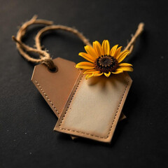 yellow flower on a black background