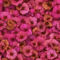 seamless texture lively arrangement of poppy flowers showcases rich with varying shades pink and orange. design offers patterns ideal for backgrounds in various projects generative ai