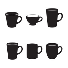 Obraz premium Cup silhouette on white background