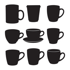 Obraz premium Cup silhouette on white background