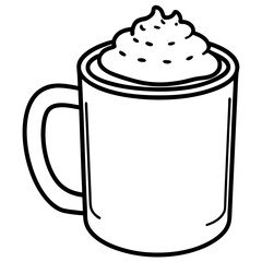 Cozy Cocoa Cup Outline Vector
