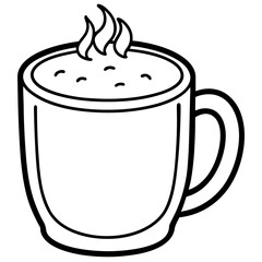 Cozy Cocoa Cup Outline Vector