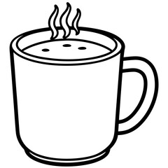 Cozy Cocoa Cup Outline Vector