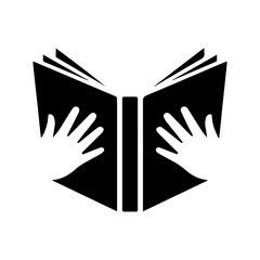 Open book icon book education symbol isolated on background
