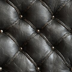 seamless stexture showcases retro chesterfield style gray leather with diamond pattern. buttons are prominently displayed, highlighting its meticulous craftsmanship and vintage appeal generative ai
