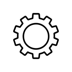 Gear setting line icon containing Cog wheel isolated on transparent background, icon for app 