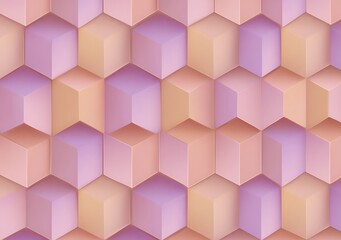 Pastel colored isometric cubes design