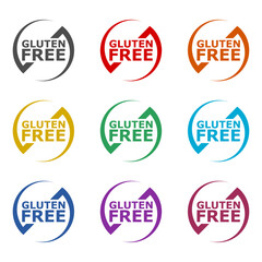 Gluten Free icon isolated on white background. Set icons colorful
