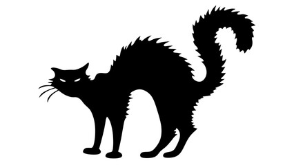 Halloween cat black vector silhouette