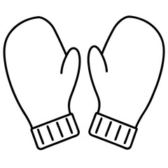 Cozy Mittens Line Art Design