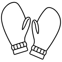 Cozy Mittens Line Art Design