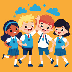 happy family with children