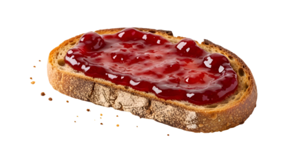 Toast with Red Jam, Transparent Background
