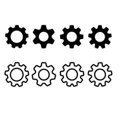 Gear setting icon set Gear wheel symbol containing Cog wheel Vector illustration