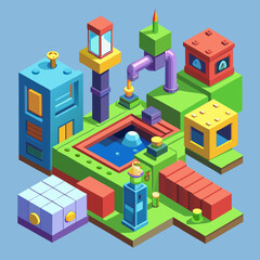 isometric building isometric