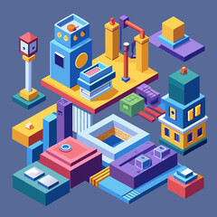 Obraz premium isometric view of modern building