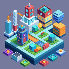 isometric building isometric