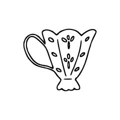 kitchenware doodle: decorative teacup drawing