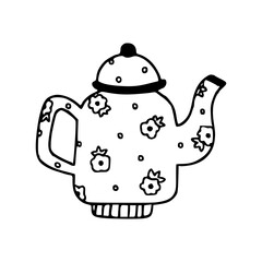 kitchenware doodle: decorative teapot