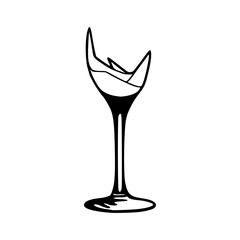 broken wine glass vector illustration