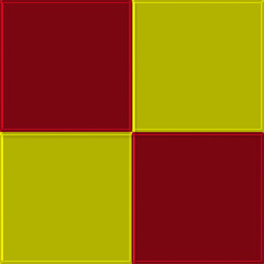 Four glass square pieces connected in red and yellow Background