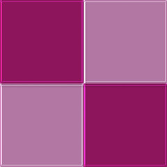 Fototapeta premium Four glass square pieces connected in pink abstract background