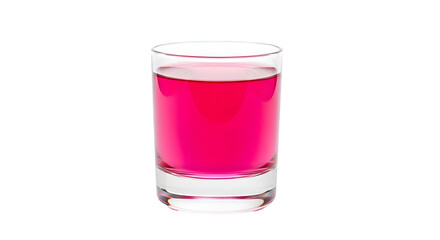 Vibrant Pink Drink in Glass, Transparent Background