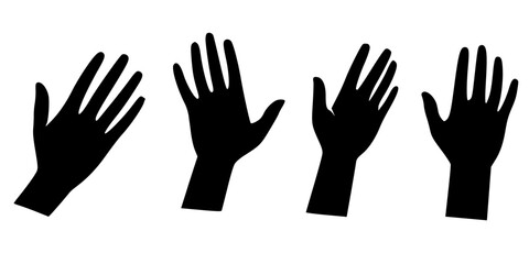 Fototapeta premium hands vector silhouettes